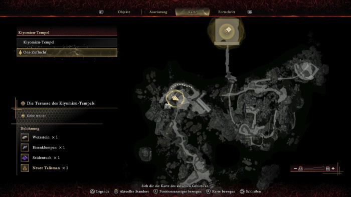 Die Umgebungsübersicht ist einfach, aber ausreichend. (Bild: Capcom / Screenshot: Golem)